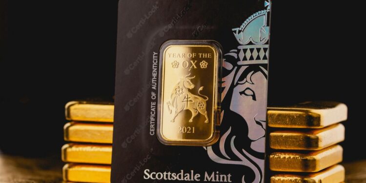 a stack of gold bars sitting on top of each other